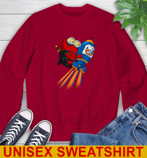 NHL Hockey New York Islanders Deadpool Minion Marvel Shirt Sweatshirt 9