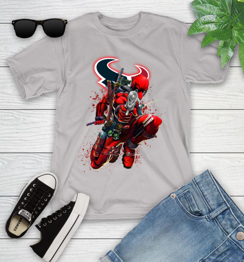 NFL Deadpool Marvel Comics Sports Football Houston Texans Youth T-Shirt 12