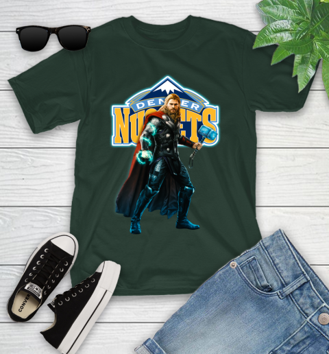 NBA Thor Avengers Endgame Basketball Denver Nuggets Youth T-Shirt 5