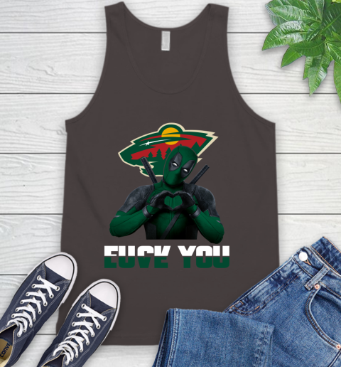 NHL Minnesota Wild Deadpool Love You Fuck You Hockey Sports Tank Top 6