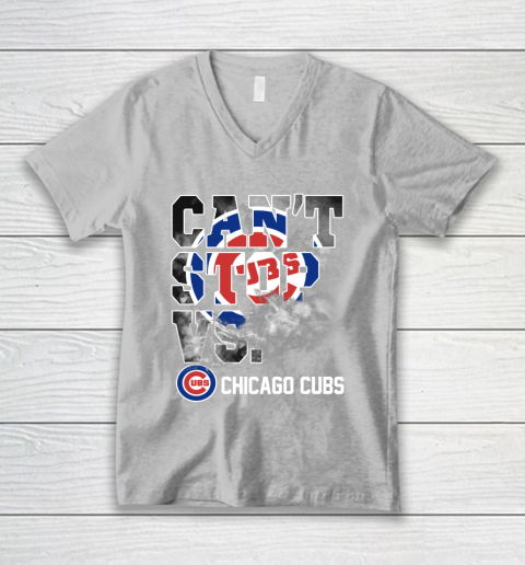 MLB Chicago Cubs Baseball Can't Stop Vs Chicago Cubs V-Neck T-Shirt 3