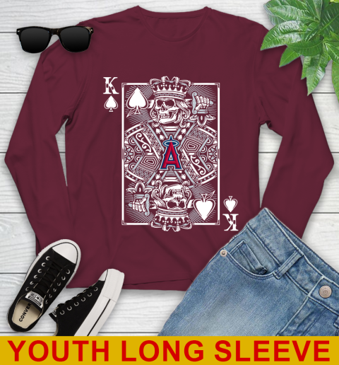 Los Angeles Angels MLB Baseball The King Of Spades Death Cards Shirt Youth Long Sleeve 6