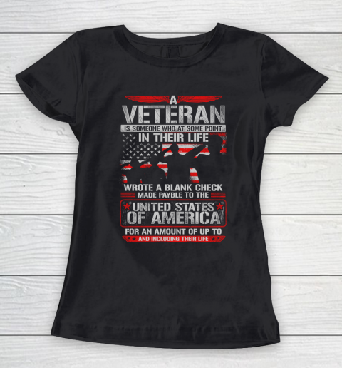 Veteran Wrote Blank Check Women's T-Shirt