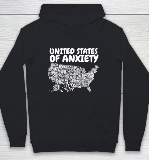 United States Of Anxiety US Map Youth Hoodie