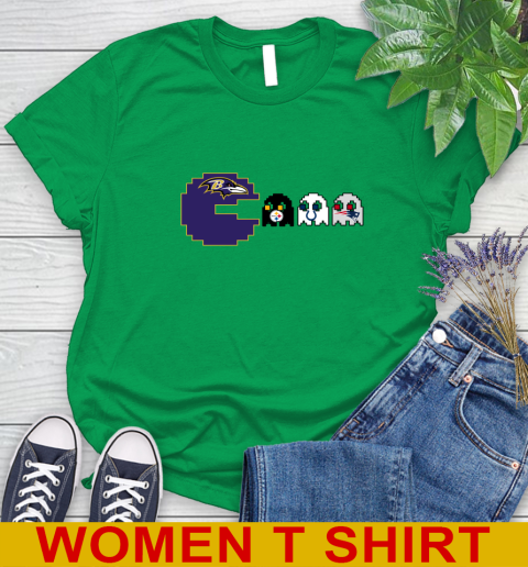 Baltimore Ravens NFL Football Pac Man Champion Women's T-Shirt 6