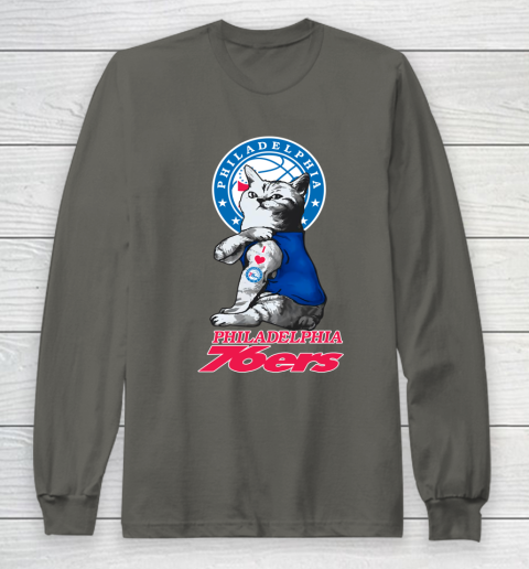 NBA Basketball My Cat Loves Philadelphia 76ers Long Sleeve T-Shirt 5