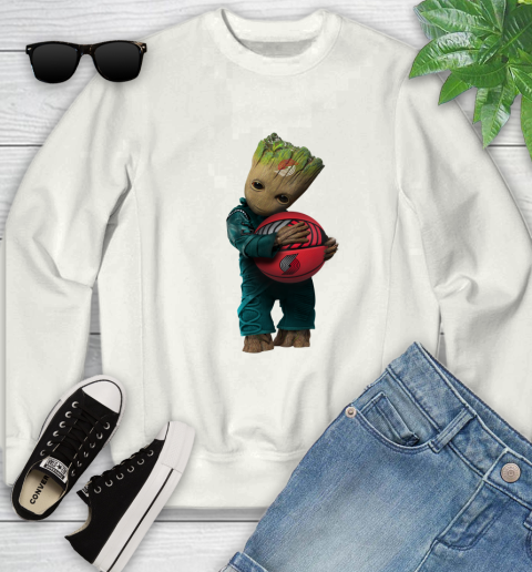NBA Groot Guardians Of The Galaxy Basketball Sports Portland Trail Blazers Youth Sweatshirt