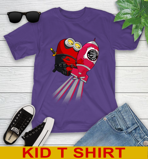 NBA Basketball Toronto Raptors Deadpool Minion Marvel Shirt Youth T-Shirt 3