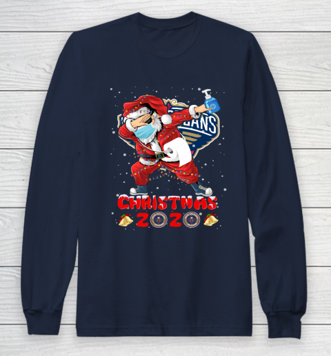 New Orleans Pelicans Funny Santa Claus Dabbing Christmas 2020 NBA Long Sleeve T-Shirt 2