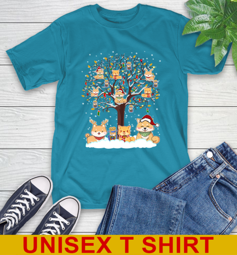 Shiba inu dog pet lover light christmas tree shirt 9