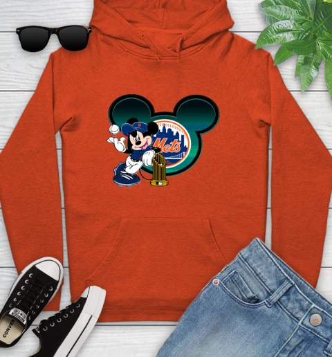 MLB New York Mets The Commissioner's Trophy Mickey Mouse Disney Youth Hoodie 5
