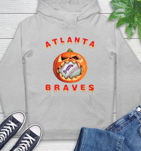 MLB Atlanta Braves Halloween Pumpkin Baseball Sports Hoodie 6