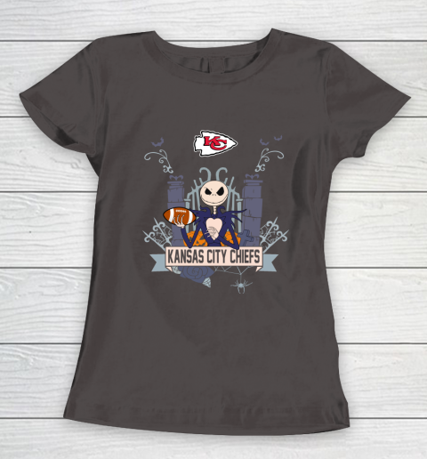 NFL Kansas City Chiefs Football Jack Skellington Halloween Women's T-Shirt 7