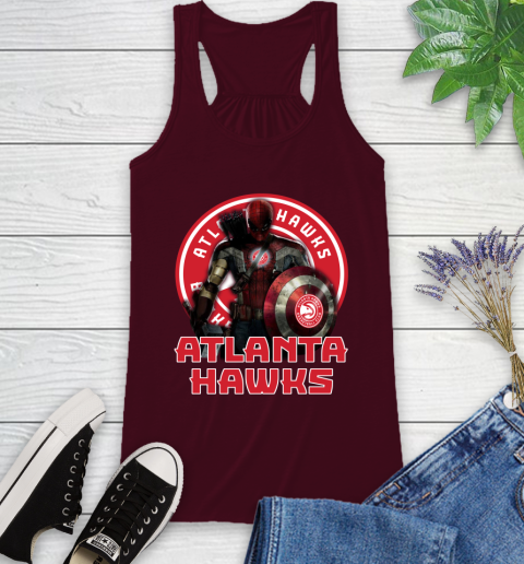 Atlanta Hawks NBA Basketball Captain America Thor Spider Man Hawkeye Avengers Racerback Tank 3
