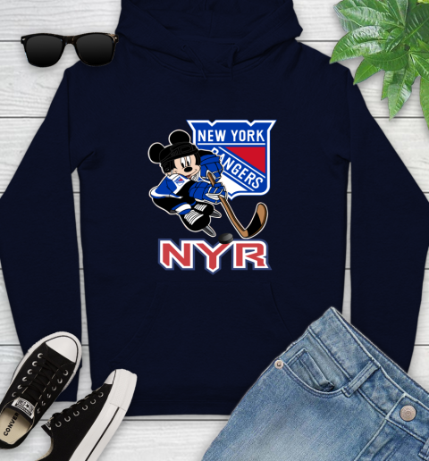 NHL New York Rangers Mickey Mouse Disney Hockey T Shirt Youth Hoodie 4