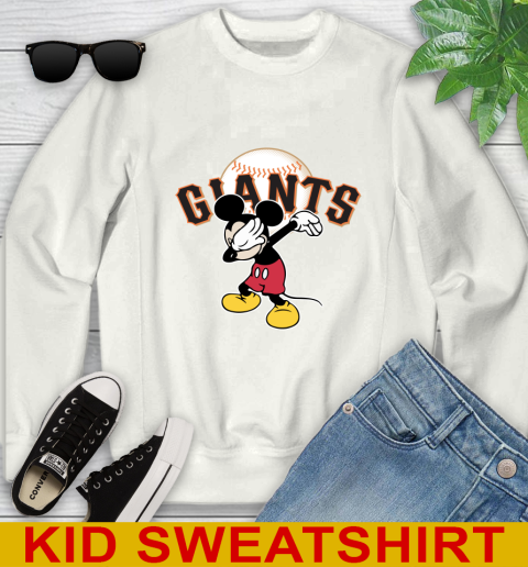 San Francisco Giants MLB Baseball Dabbing Mickey Disney Sports Youth Sweatshirt