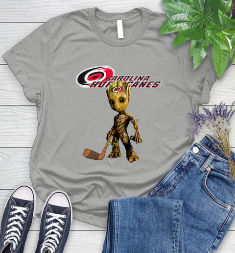 Carolina Hurricanes NHL Hockey Groot Marvel Guardians Of The Galaxy Women's T-Shirt 10