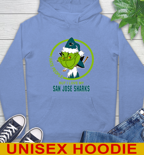 San Jose Sharks NHL Christmas Grinch I Hate People But I Love My Favorite Hockey Team Hoodie 11