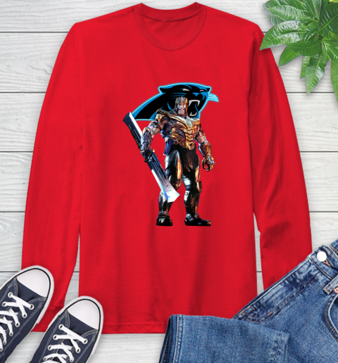 NFL Thanos Gauntlet Avengers Endgame Football Carolina Panthers Long Sleeve T-Shirt 10