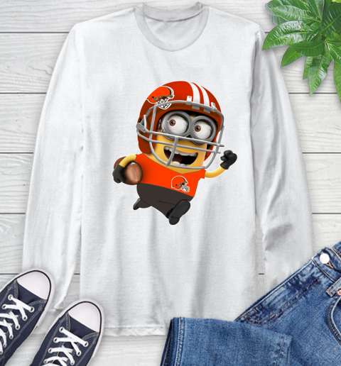 NFL Cleveland Browns Minions Disney Football Sports Long Sleeve T-Shirt