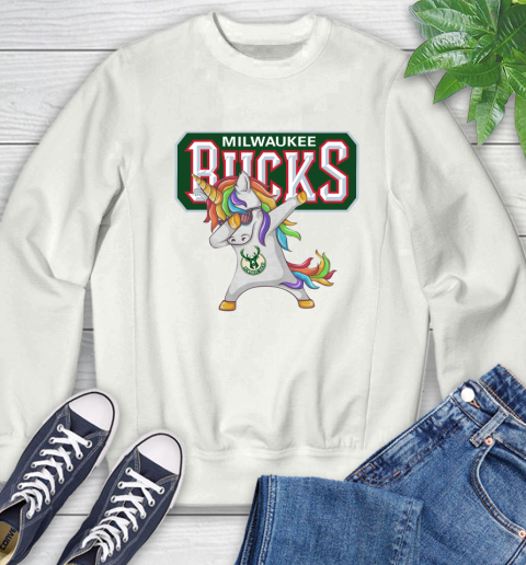 Milwaukee Bucks NBA Basketball Funny Unicorn Dabbing Sports Sweatshirt