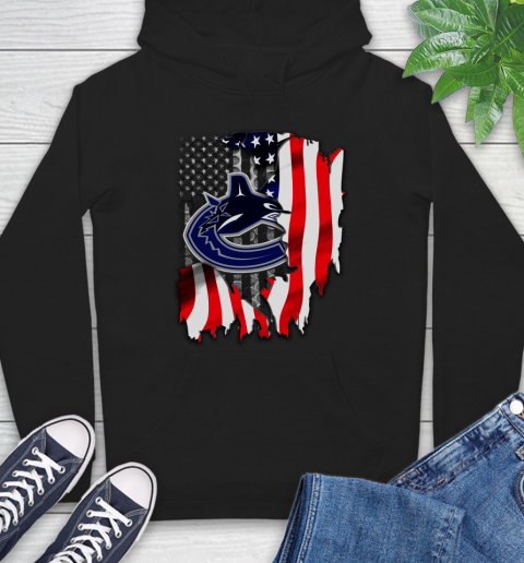 Vancouver Canucks NHL Hockey American Flag Hoodie