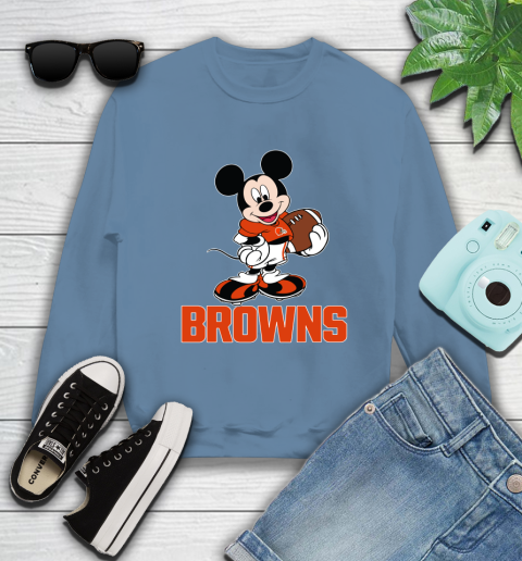 NFL Football Cleveland Browns Cheerful Mickey Mouse Shirt Sweatshirt 8