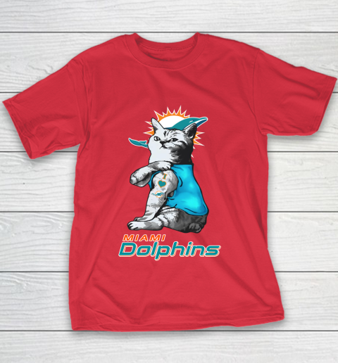 NFL Football My Cat Loves Miami Dolphins Youth T-Shirt 7