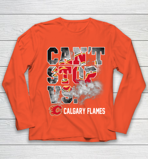 NHL Calgary Flames Hockey Can't Stop Vs Youth Long Sleeve 3