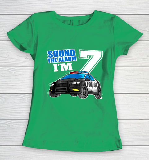 Kids Police Car 7th Birthday Shirt Boy 7 Cop Policeman Officer 7 Year Old Women's T-Shirt 5