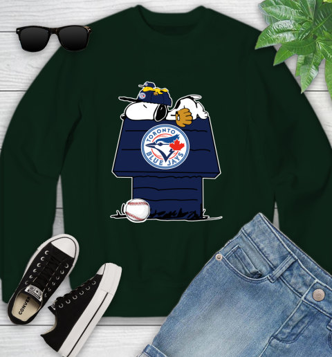 MLB Toronto Blue Jays Snoopy Woodstock The Peanuts Movie Baseball T Shirt Youth Sweatshirt 10