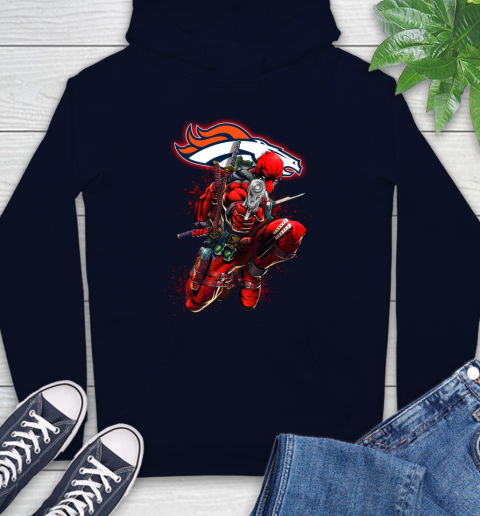 NFL Deadpool Marvel Comics Sports Football Denver Broncos Hoodie 4