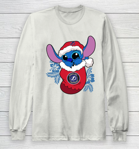 Tampa Bay Lightning Christmas Stitch In The Sock Funny Disney NHL Long Sleeve T-Shirt 12