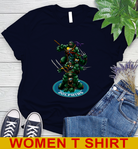 NFL Football Miami Dolphins Teenage Mutant Ninja Turtles Shirt Women's T-Shirt 3