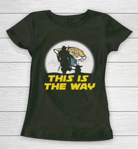 Jacksonville Jaguars NFL Football Star Wars Yoda And Mandalorian This Is The Way Women's T-Shirt 4
