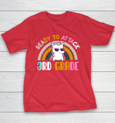 Back to school shirt Ready To Attack 3rd grade Unicorn Youth T-Shirt 7