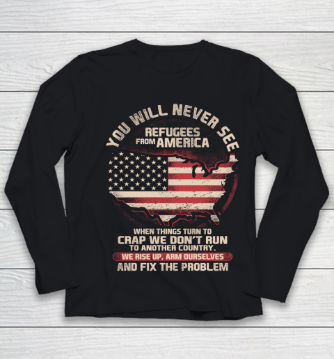 Veteran Shirt Patriot Refugees From America Youth Long Sleeve
