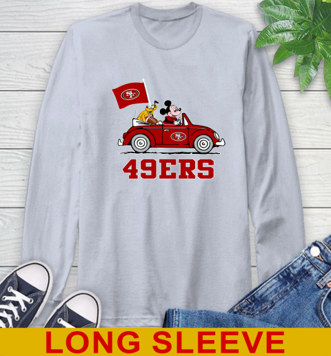NFL Football San Francisco 49ers Pluto Mickey Driving Disney Shirt Long Sleeve T-Shirt 6