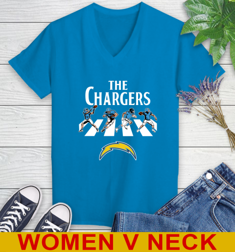 NFL Football Los Angeles Chargers The Beatles Rock Band Shirt Women s V Neck T Shirt Tee For Sports