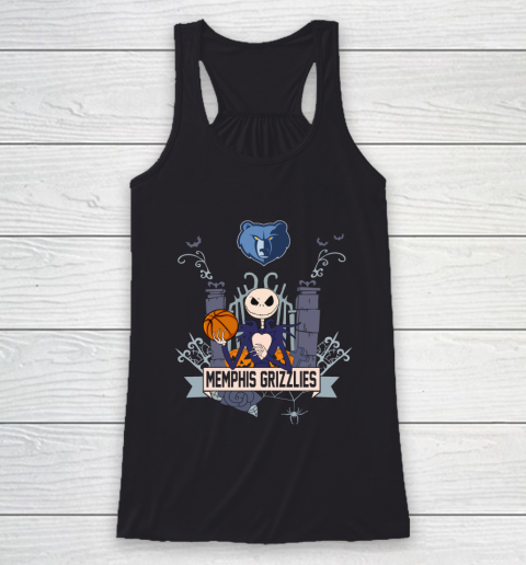 NBA Memphis Grizzlies Basketball Jack Skellington Halloween Racerback Tank