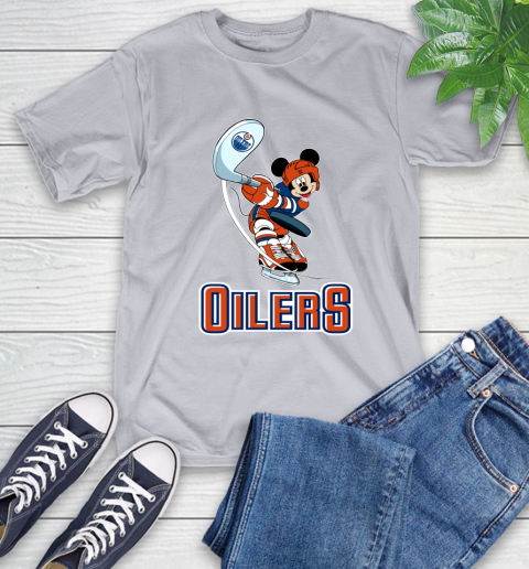 NHL Hockey Edmonton Oilers Cheerful Mickey Mouse Shirt T-Shirt - Image 7
