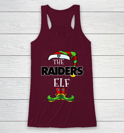 Oakland Raiders Christmas ELF Funny NFL Racerback Tank 2