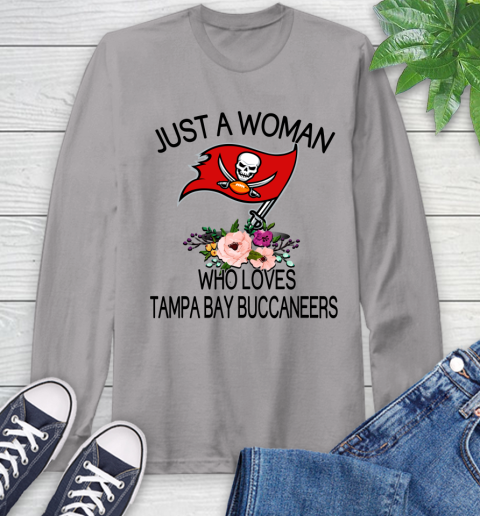 NFL Just A Woman Who Loves Tampa Bay Buccaneers Football Sports Long Sleeve T-Shirt 4