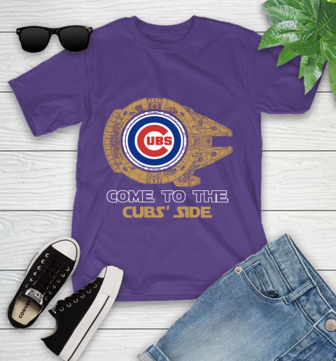 MLB Come To The Chicago Cubs Side Star Wars Baseball Sports Youth T-Shirt 3