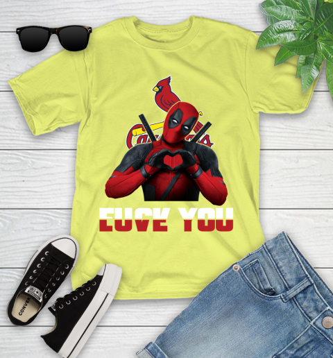 MLB St.Louis Cardinals Deadpool Love You Fuck You Baseball Sports Youth T-Shirt 10