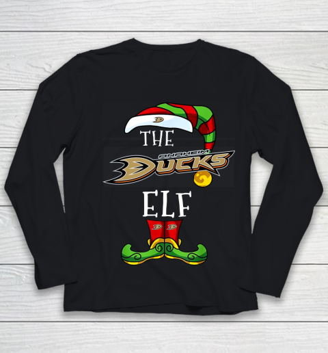 Anaheim Ducks Christmas ELF Funny NHL Youth Long Sleeve
