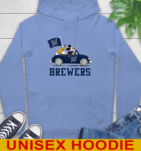 MLB Baseball Milwaukee Brewers Pluto Mickey Driving Disney Shirt Hoodie 11