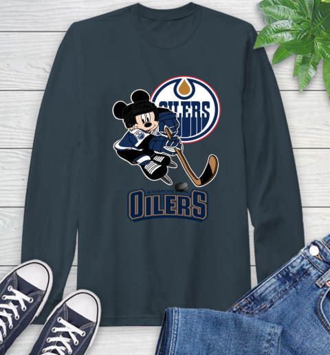 NHL Edmonton Oilers Mickey Mouse Disney Hockey T Shirt Long Sleeve T-Shirt 8