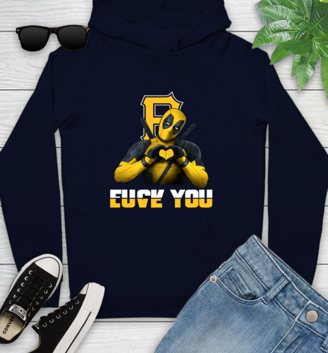 MLB Pittsburgh Pirates Deadpool Love You Fuck You Baseball Sports Youth Hoodie 3