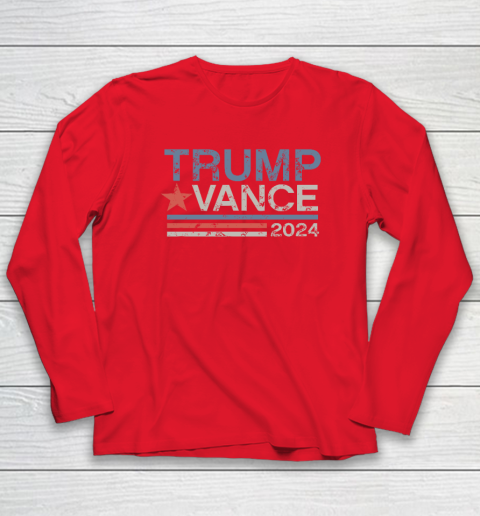 Trump Vance 2024 Retro Stripe Trump JD Vance Long Sleeve T-Shirt 6